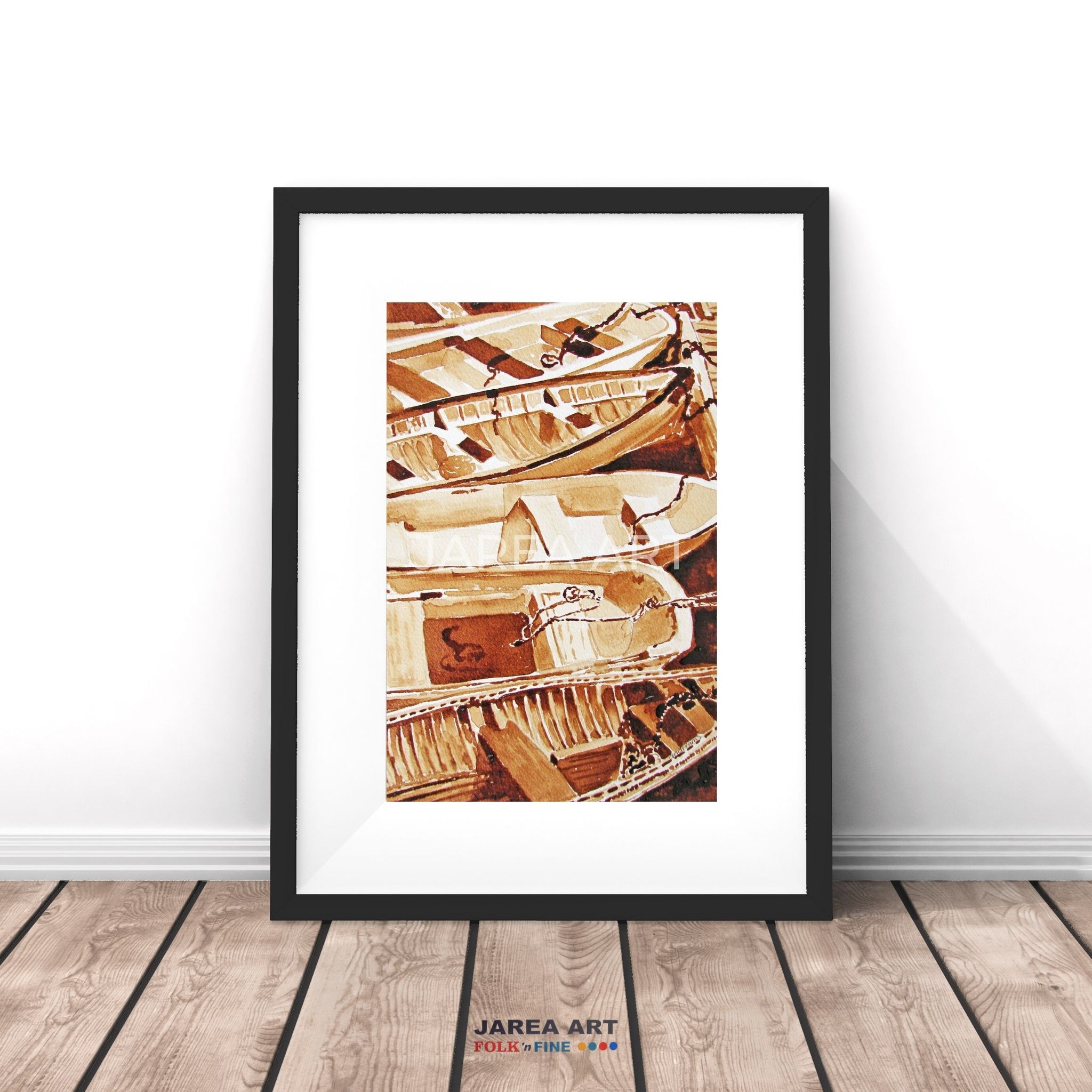 Boats at the Wharf Coffee Painting St. Andrews New Brunswick